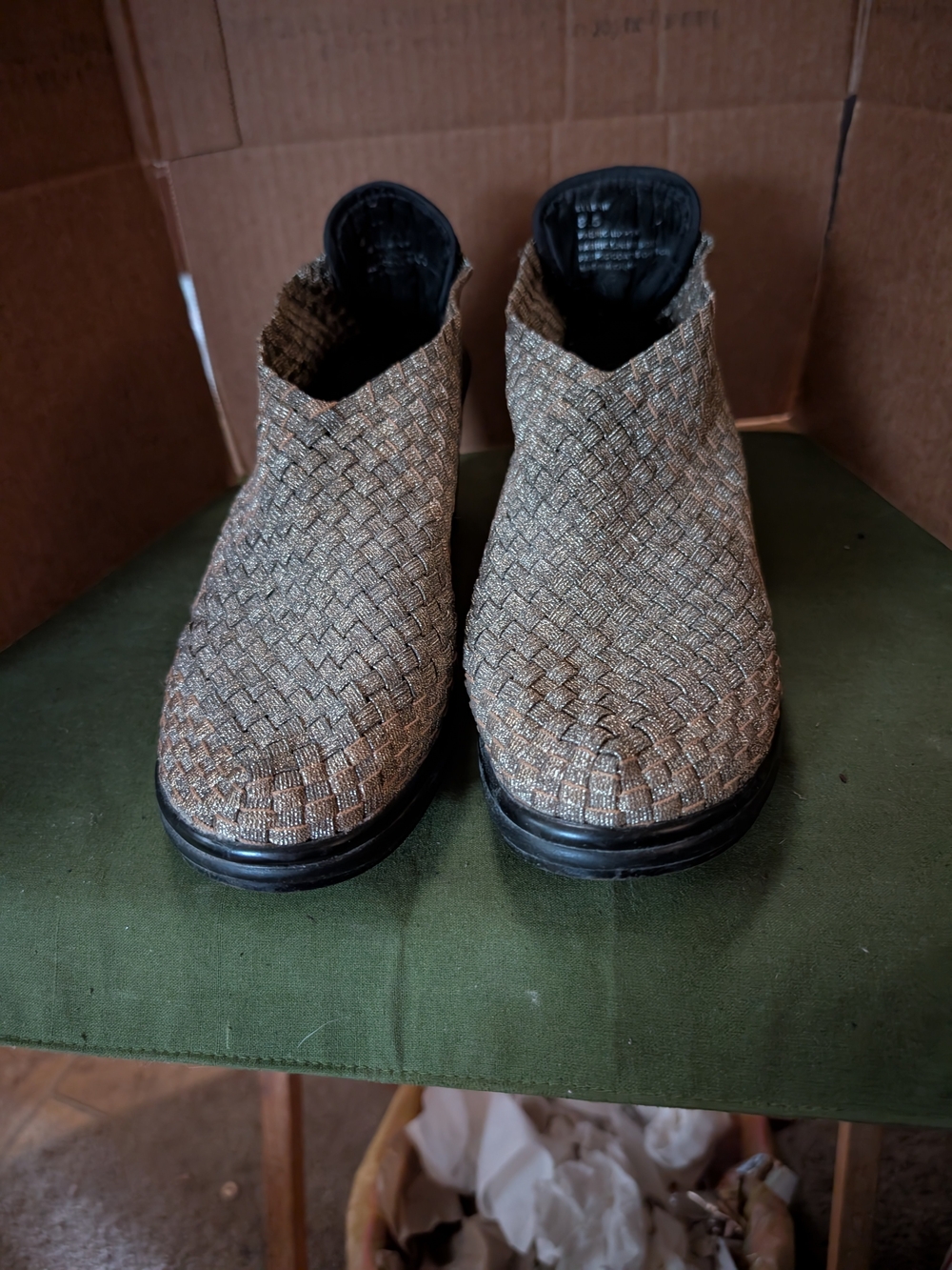 Women's Woven Slip-On Shoes in Neutral Brown - Comfortable Casual Style